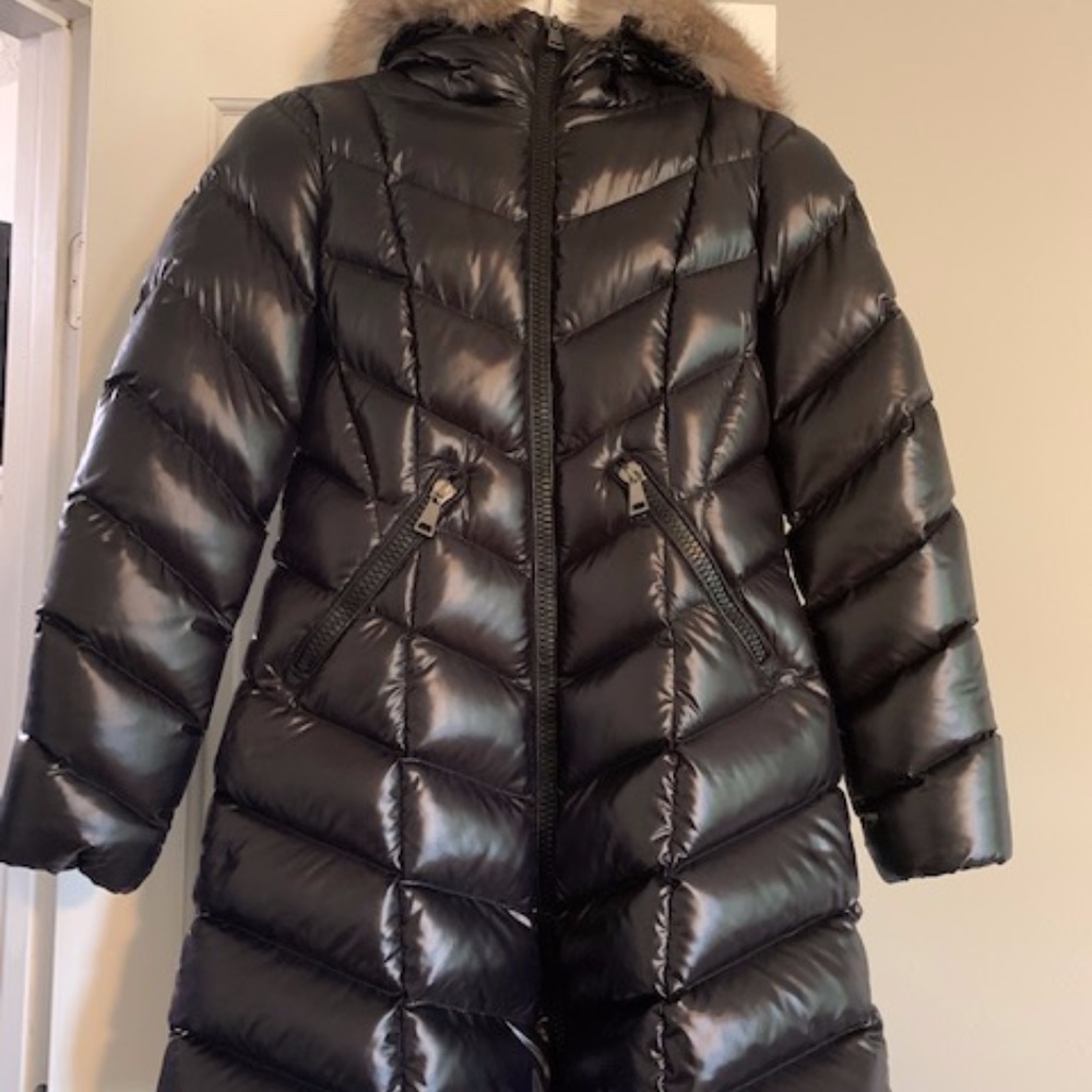 Moncler Fulmarus Black Long Down Fur Coat 2 Medium